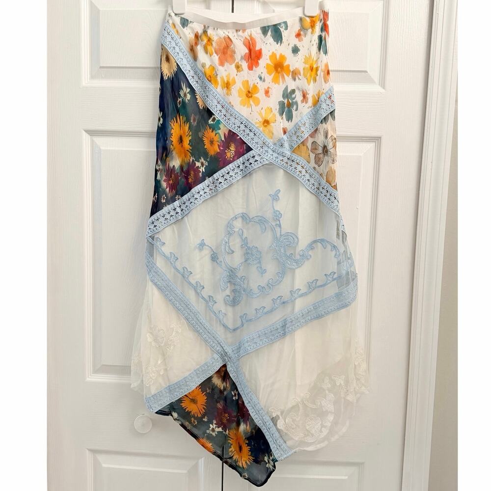 By Anthropologie Printed Mermaid Maxi Skirt Large - Picture 5 of 6